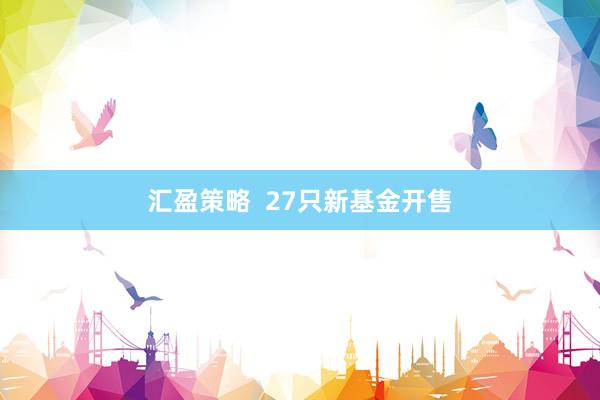 汇盈策略  27只新基金开售