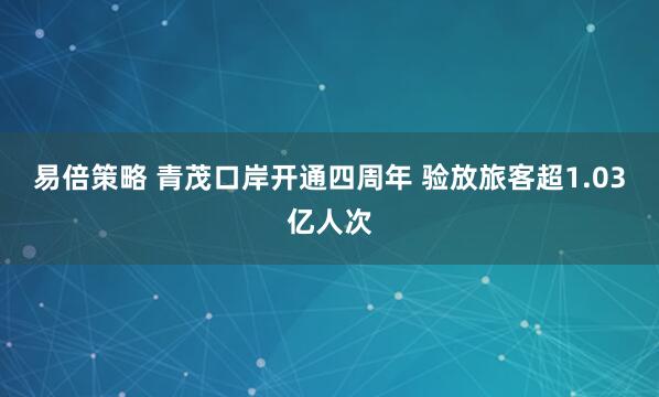 易倍策略 青茂口岸开通四周年 验放旅客超1.03亿人次